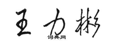 駱恆光王力彬行書個性簽名怎么寫
