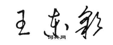 駱恆光王東彩草書個性簽名怎么寫