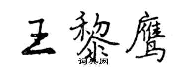 曾慶福王黎鷹行書個性簽名怎么寫