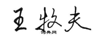 駱恆光王牧夫行書個性簽名怎么寫