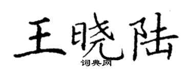 丁謙王曉陸楷書個性簽名怎么寫