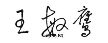 駱恆光王敏鷹草書個性簽名怎么寫