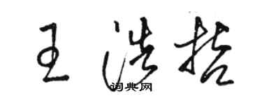 駱恆光王浩哲草書個性簽名怎么寫