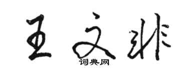 駱恆光王文非行書個性簽名怎么寫