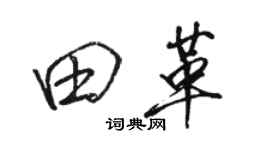 駱恆光田革行書個性簽名怎么寫