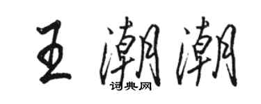 駱恆光王潮潮行書個性簽名怎么寫