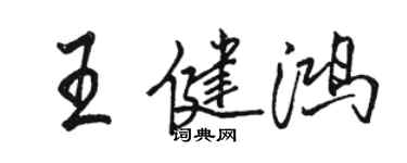 駱恆光王健鴻行書個性簽名怎么寫