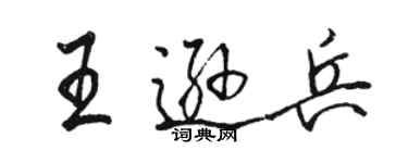 駱恆光王遜兵行書個性簽名怎么寫