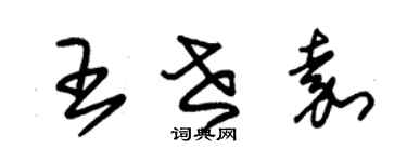 朱錫榮王世嘉草書個性簽名怎么寫