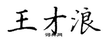 丁謙王才浪楷書個性簽名怎么寫