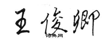 駱恆光王俊卿行書個性簽名怎么寫