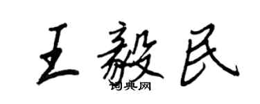 王正良王毅民行書個性簽名怎么寫