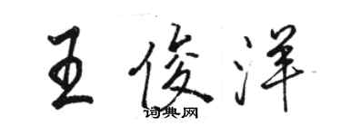 駱恆光王俊洋行書個性簽名怎么寫