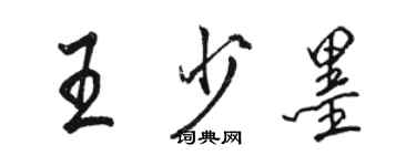 駱恆光王少墨行書個性簽名怎么寫