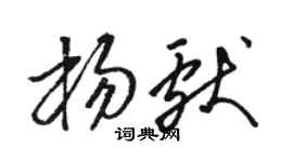 駱恆光楊獻草書個性簽名怎么寫