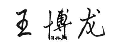 駱恆光王博龍行書個性簽名怎么寫