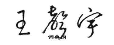 駱恆光王聲宇草書個性簽名怎么寫