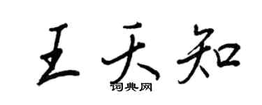 王正良王夭知行書個性簽名怎么寫