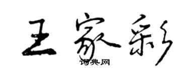 曾慶福王家彩行書個性簽名怎么寫