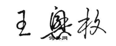 駱恆光王興枚草書個性簽名怎么寫