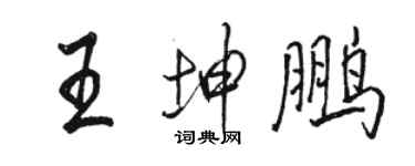 駱恆光王坤鵬行書個性簽名怎么寫