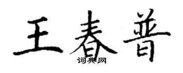 丁謙王春普楷書個性簽名怎么寫
