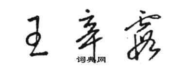 駱恆光王辛霞草書個性簽名怎么寫