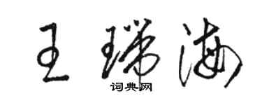 駱恆光王瑞海草書個性簽名怎么寫