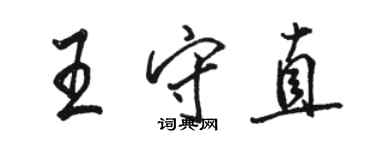 駱恆光王守直行書個性簽名怎么寫