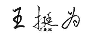 駱恆光王挺為行書個性簽名怎么寫