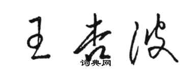 駱恆光王杏波草書個性簽名怎么寫