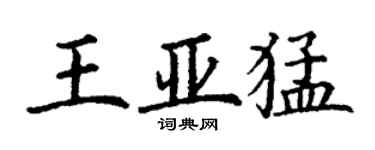 丁謙王亞猛楷書個性簽名怎么寫