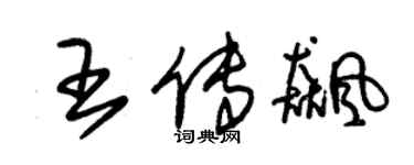 朱錫榮王傳飈草書個性簽名怎么寫