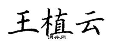丁謙王植雲楷書個性簽名怎么寫