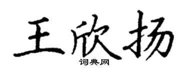 丁謙王欣揚楷書個性簽名怎么寫