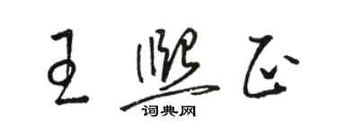 駱恆光王熙正草書個性簽名怎么寫