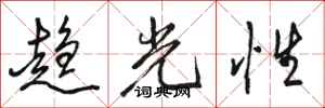 駱恆光趨光性行書怎么寫