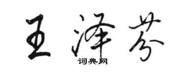 駱恆光王澤芬行書個性簽名怎么寫