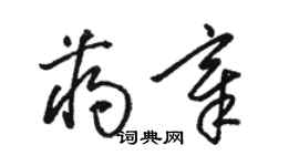 駱恆光蔣章草書個性簽名怎么寫