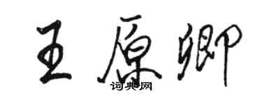 駱恆光王原卿行書個性簽名怎么寫