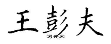 丁謙王彭夫楷書個性簽名怎么寫