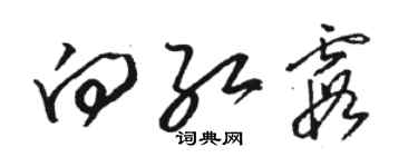 駱恆光向紅霞草書個性簽名怎么寫