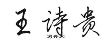 駱恆光王詩貴行書個性簽名怎么寫