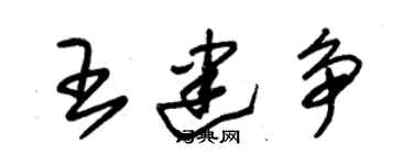 朱錫榮王建爭草書個性簽名怎么寫