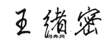 駱恆光王緒密行書個性簽名怎么寫