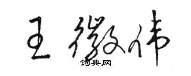 駱恆光王徽偉草書個性簽名怎么寫