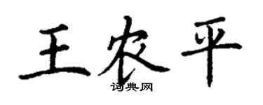 丁謙王農平楷書個性簽名怎么寫