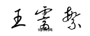 梁錦英王霽繁草書個性簽名怎么寫