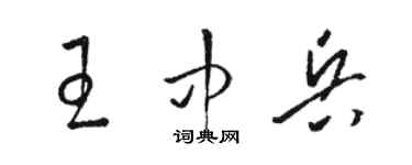 駱恆光王中兵草書個性簽名怎么寫