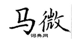 丁謙馬微楷書個性簽名怎么寫
